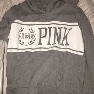 Grey PINK hooded sweatshirt